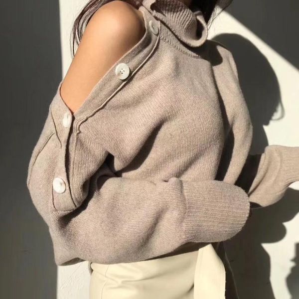 women's sweaters 2021 winter women basic solid casual cold shoulder pullover jumper autumn turtleneck knitted knit sweater female, White;black
women's sweaters 2021 winter women basic solid casual cold shoulder pullover jumper autumn turtleneck knitted knit sweater female, White;black