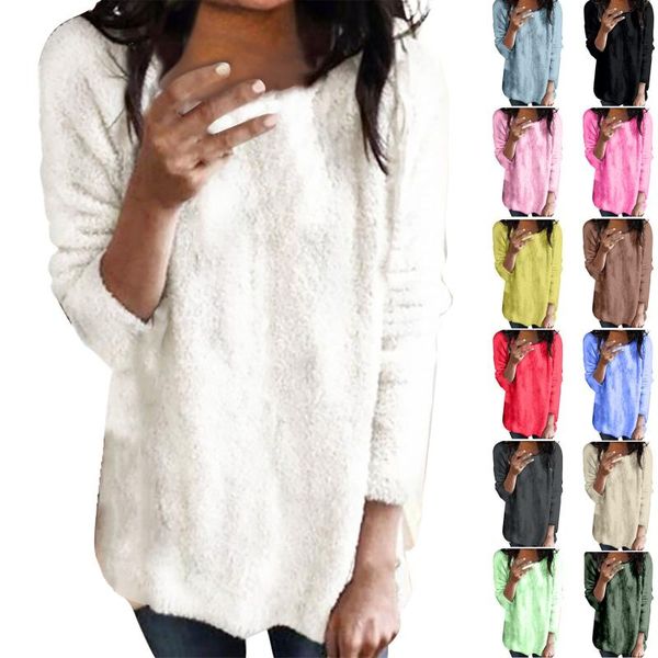 women's sweaters oversized long sleeve o-neck loose casual knit t-shirt plush warm pullover classic autumn winter fashion top, White;black
women's sweaters oversized long sleeve o-neck loose casual knit t-shirt plush warm pullover classic autumn winter fashion top, White;black