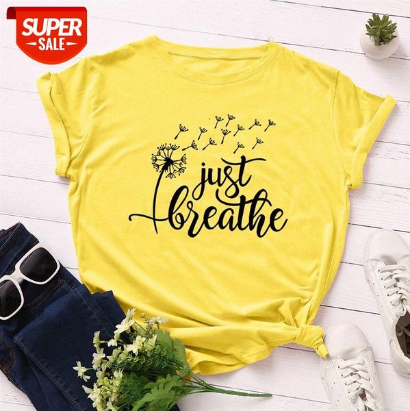 spot cotton cross-border european and american women's loose round neck short-sleeved t-shirt female dandelion just breathe #6i0v, White
spot cotton cross-border european and american women's loose round neck short-sleeved t-shirt female dandelion just breathe #6i0v, White