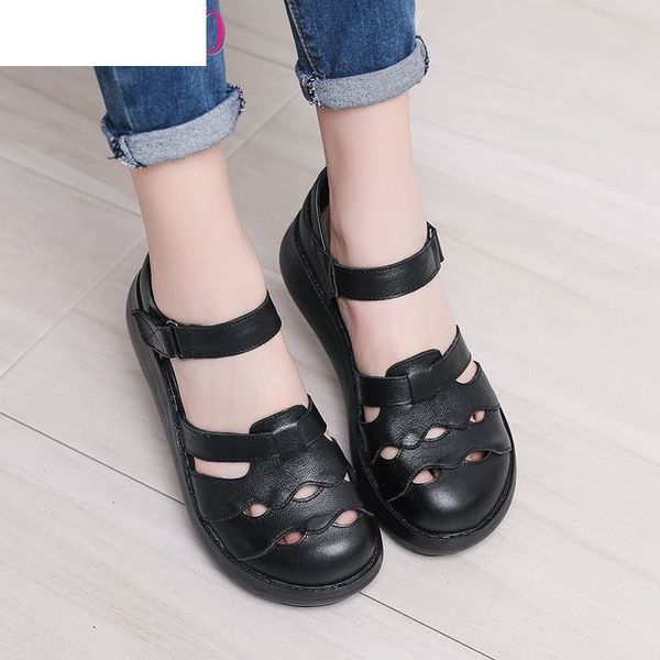 sandals women's genuine leather platform summer thick sole high heels ladies shoes for women 10lm, Black
sandals women's genuine leather platform summer thick sole high heels ladies shoes for women 10lm, Black