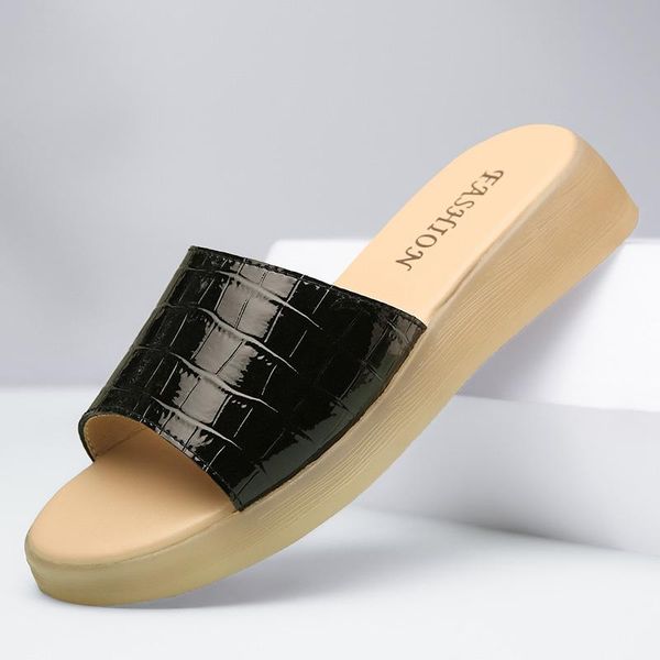 slippers fashion women summer comfortable pu leather walking shoes ladies trendy street slides sandals woman leisure, Black
slippers fashion women summer comfortable pu leather walking shoes ladies trendy street slides sandals woman leisure, Black