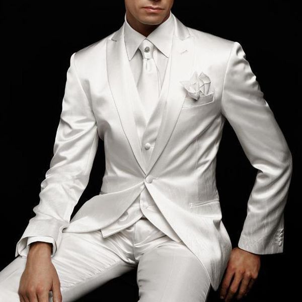 men's suits & blazers 2022 white wedding man suit groom tuxedos slim fit prom party custom satin men 3 piece jacket pants vest male bla, White;black
men's suits & blazers 2022 white wedding man suit groom tuxedos slim fit prom party custom satin men 3 piece jacket pants vest male bla, White;black
