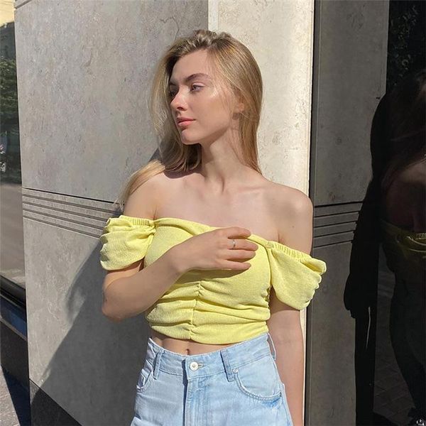 women's t-shirt 2021 summer fashion trend style bubble sleeve square collar open navel pleated slim fit y2k shirt goth, White
women's t-shirt 2021 summer fashion trend style bubble sleeve square collar open navel pleated slim fit y2k shirt goth, White