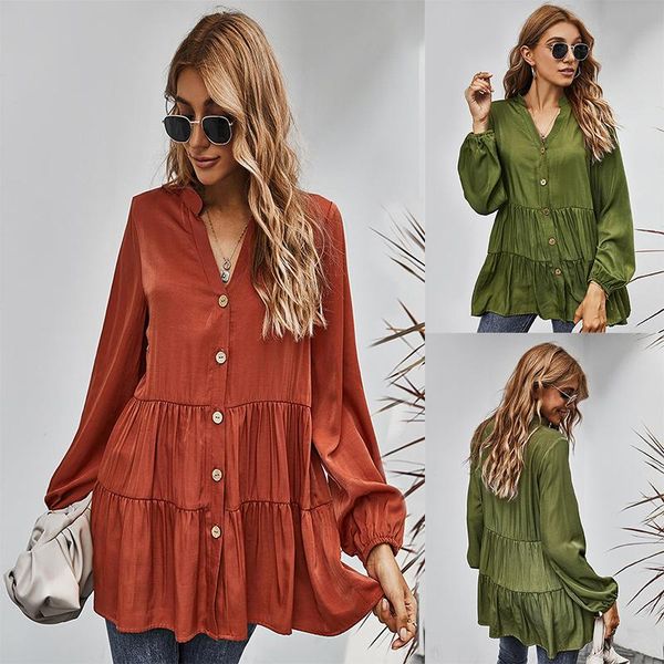 women's blouses & shirts women jumpers long sleeve loose blouse casual ladies v-neck button up solid tee woman summer blazers female c, White
women's blouses & shirts women jumpers long sleeve loose blouse casual ladies v-neck button up solid tee woman summer blazers female c, White