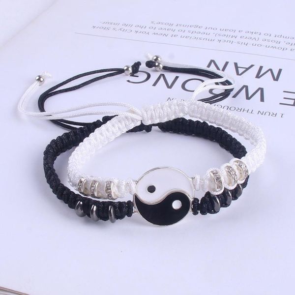 link, chain fashion tai chi gossip couple bracelets alloy pendant adjustable braid bracelet matching lover necklaces jewelry, Black
link, chain fashion tai chi gossip couple bracelets alloy pendant adjustable braid bracelet matching lover necklaces jewelry, Black