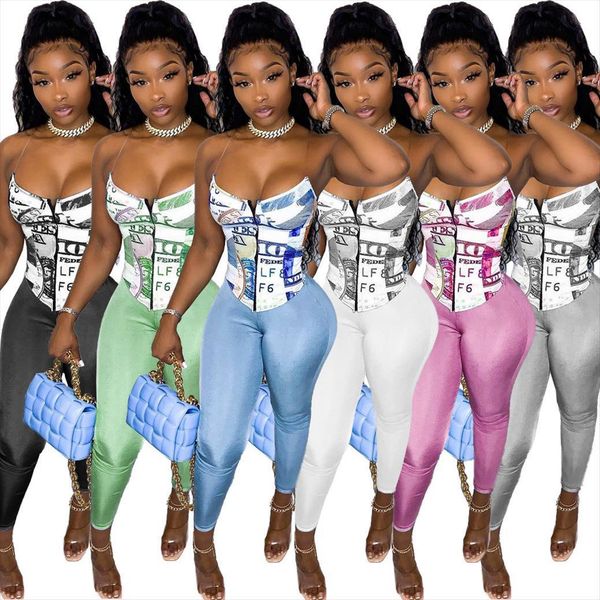 vintage dollar print corset 2 womenpant piece summer off the shoulder irregular pant suits night club two set, White
vintage dollar print corset 2 womenpant piece summer off the shoulder irregular pant suits night club two set, White