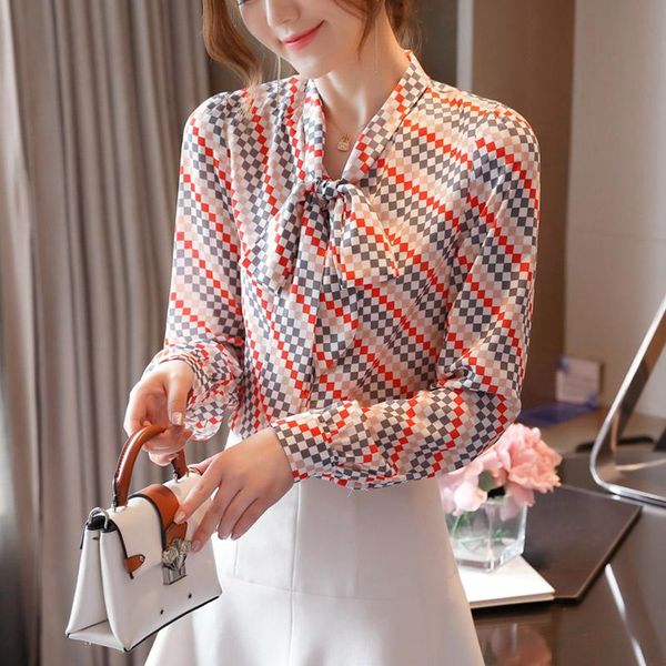 women's blouses & shirts western style spring and autumn polka dot bow tie chiffon shirt thin cardigan bottoming, White
women's blouses & shirts western style spring and autumn polka dot bow tie chiffon shirt thin cardigan bottoming, White