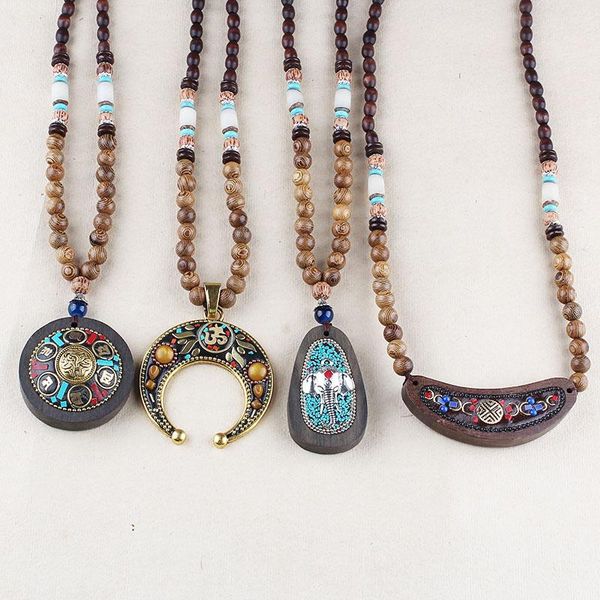 bohemia nepal style wood bead necklace pendant men women long sweater chain chains, Silver
bohemia nepal style wood bead necklace pendant men women long sweater chain chains, Silver
