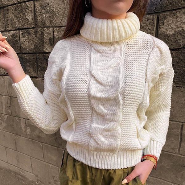 women's sweaters casual turtleneck sweater woman winter knitting pullovers lantern sleeve short black white knitted solid women jacket, White;black
women's sweaters casual turtleneck sweater woman winter knitting pullovers lantern sleeve short black white knitted solid women jacket, White;black