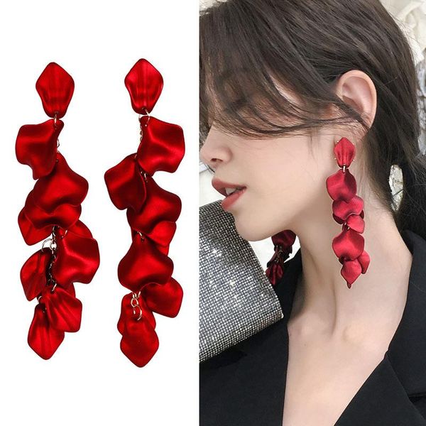 dangle & chandelier 2021 arrival vintage women earrings rose petal long tassel female korean jewelry red, Silver
dangle & chandelier 2021 arrival vintage women earrings rose petal long tassel female korean jewelry red, Silver