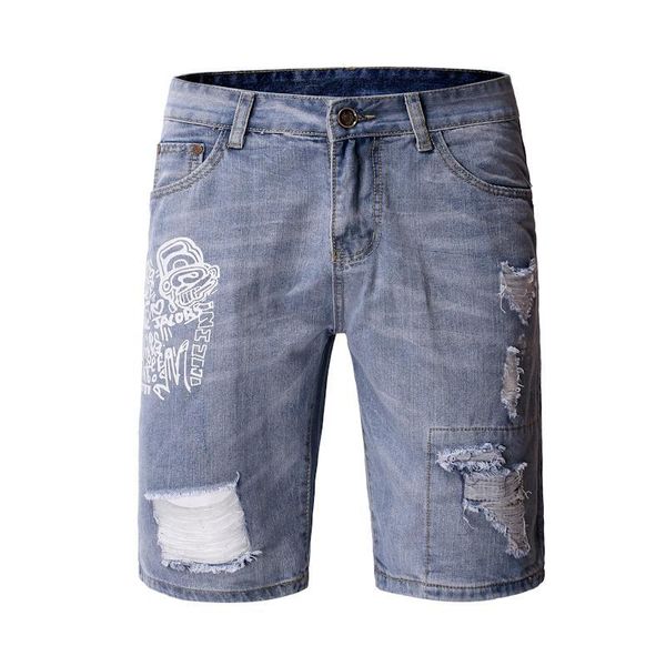 men's shorts denim men casual fashion brand hip hop ripped male summer printed jeans, White;black
men's shorts denim men casual fashion brand hip hop ripped male summer printed jeans, White;black