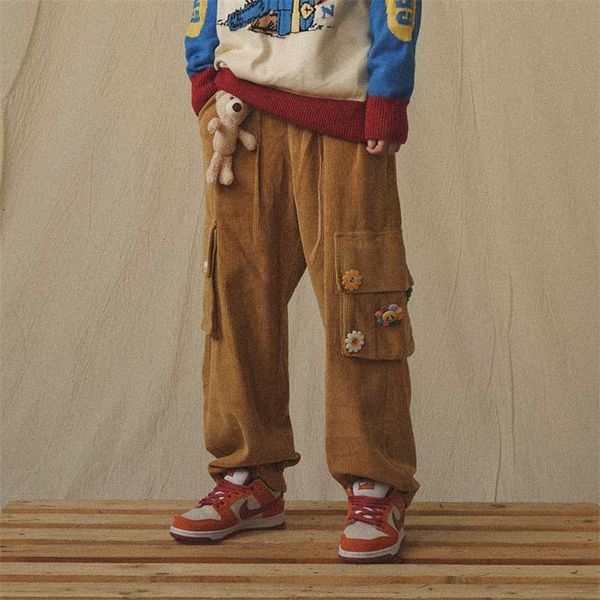 qweek japanese streetwear corduroy pants women vintage brown cargo pockets oversized korean style wide leg trousers female 211118, Black;white
qweek japanese streetwear corduroy pants women vintage brown cargo pockets oversized korean style wide leg trousers female 211118, Black;white