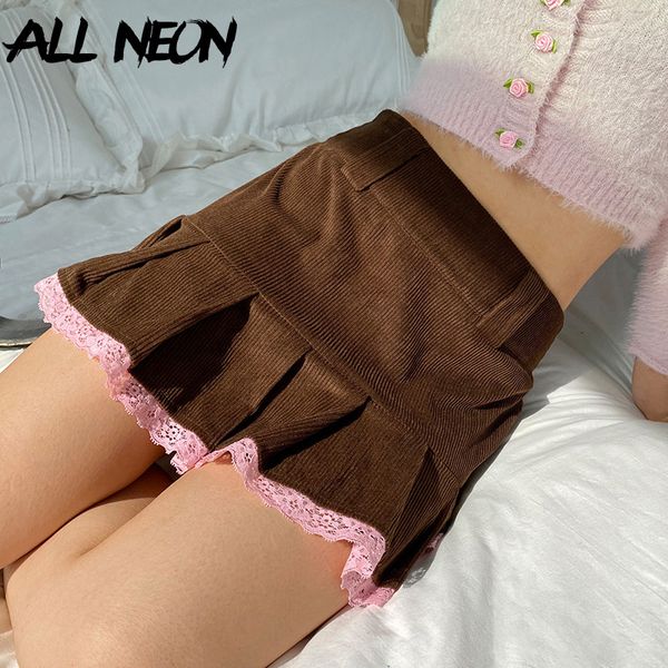 allneon indie aesthetics lace trim corduroy pleated skirts e-girl sweet high waist brown skirt autumn kawaii a-line y2k bottoms, Black
allneon indie aesthetics lace trim corduroy pleated skirts e-girl sweet high waist brown skirt autumn kawaii a-line y2k bottoms, Black