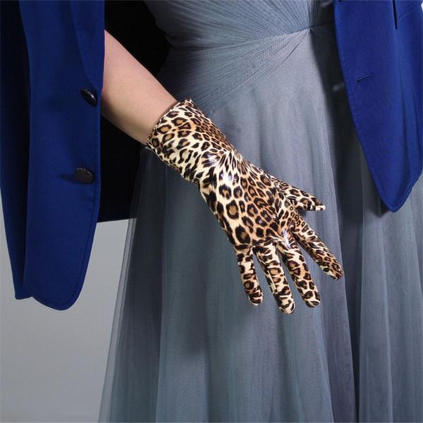 five fingers gloves leopard leather 28cm patent short section emulation pu bright brown animal pattern female wpu26, Blue;gray
five fingers gloves leopard leather 28cm patent short section emulation pu bright brown animal pattern female wpu26, Blue;gray