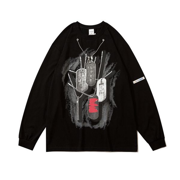 ins high street fashion brand printed necklace long sleeve pullover men's round neck sweater large long sleeve t-bottomed top, Black
ins high street fashion brand printed necklace long sleeve pullover men's round neck sweater large long sleeve t-bottomed top, Black