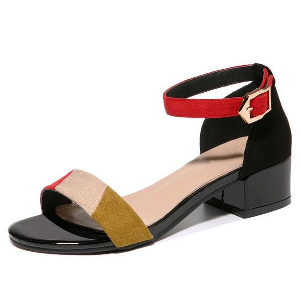 sandals fashion summer gladiator red yellow high heels women's shoes with open toe suede word buckle women rome, Black
sandals fashion summer gladiator red yellow high heels women's shoes with open toe suede word buckle women rome, Black
