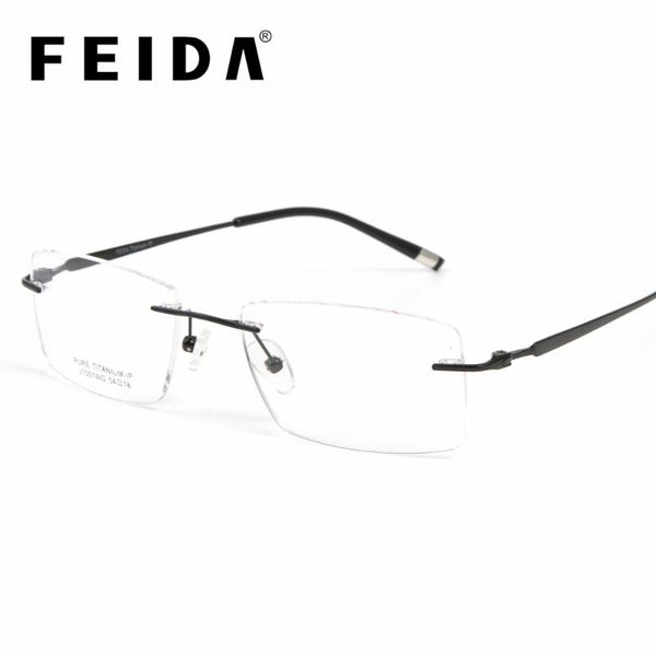 fashion sunglasses frames feida computer rimless pure titanium glasses frame men woman memory eyeglass square shape prescription eyewear, Black
fashion sunglasses frames feida computer rimless pure titanium glasses frame men woman memory eyeglass square shape prescription eyewear, Black