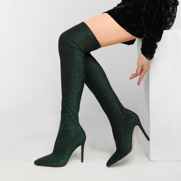 boots 2021 black green red women stretch fashion slip on over the knee thin hih heel long pointed toe shoes
boots 2021 black green red women stretch fashion slip on over the knee thin hih heel long pointed toe shoes