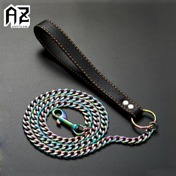 chains az high-quality metal dog chain lead for large leash handle leads pu leather 316l stainless steel long, Silver
chains az high-quality metal dog chain lead for large leash handle leads pu leather 316l stainless steel long, Silver