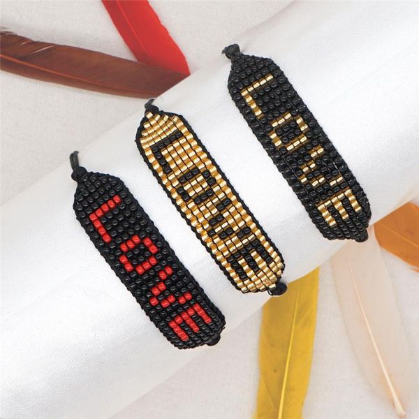 beaded, strands orztoon boho seed beads bracelets for women classic wide shape love pattern beaded braided rope bracelet trendy female jewel, Black
beaded, strands orztoon boho seed beads bracelets for women classic wide shape love pattern beaded braided rope bracelet trendy female jewel, Black