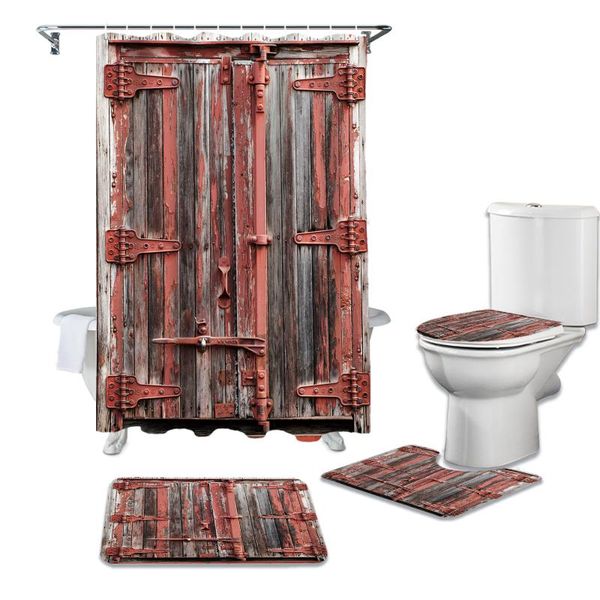 wooden door paint retro shower curtain set carpet cover toilet bath mat waterproof bathroom curtains
wooden door paint retro shower curtain set carpet cover toilet bath mat waterproof bathroom curtains