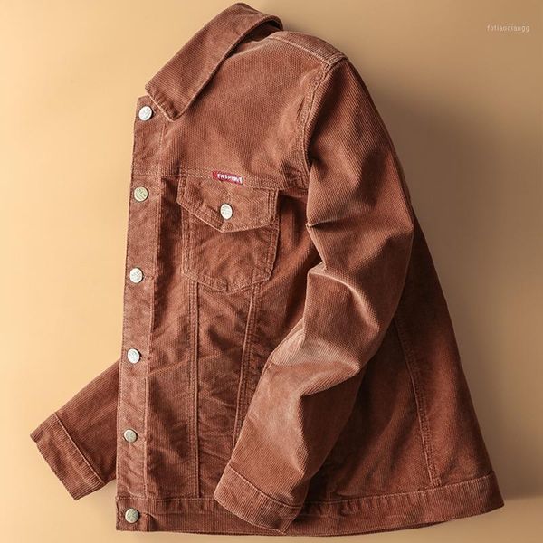 men's jackets autumn corduroy jacket men solid denim cotton turn-down collar slim fit coat pockets bomber casaco masculino, Black;brown
men's jackets autumn corduroy jacket men solid denim cotton turn-down collar slim fit coat pockets bomber casaco masculino, Black;brown