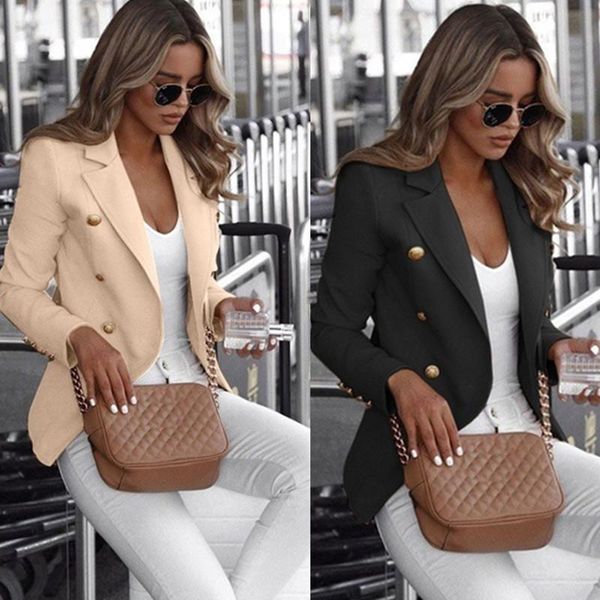 women double-breasted suit jacket winter casual long sleeve coat elegant slim solid color office ladies workwear black plus size women', Black;brown
women double-breasted suit jacket winter casual long sleeve coat elegant slim solid color office ladies workwear black plus size women', Black;brown