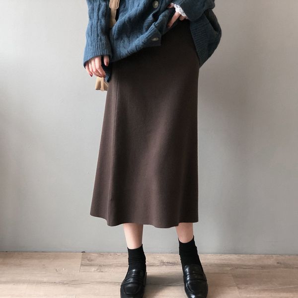 autumn winter high waist package hip knitted skirt ol elegant fashion all-match solid a-line long skirts womens 210421, Black
autumn winter high waist package hip knitted skirt ol elegant fashion all-match solid a-line long skirts womens 210421, Black