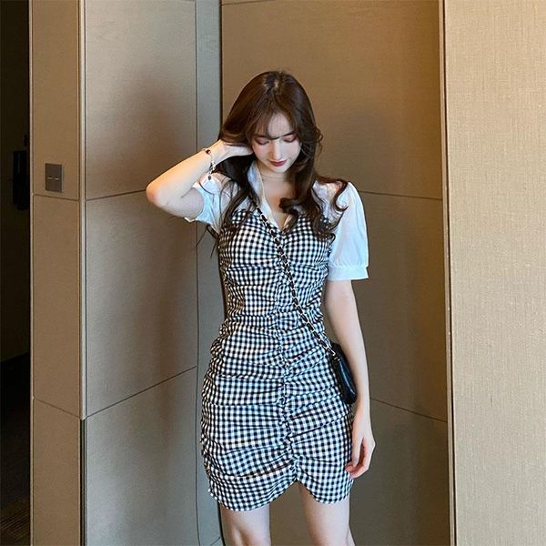 dresses large fashion v-neck dress women's 2021 summer new gathered waist bubble sleeve pleated thin color matching hip skirt, Black;gray
dresses large fashion v-neck dress women's 2021 summer new gathered waist bubble sleeve pleated thin color matching hip skirt, Black;gray