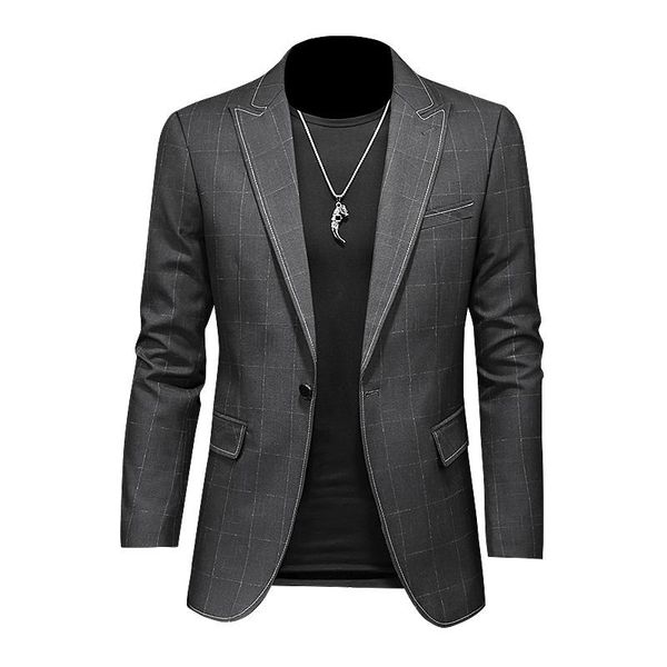 men's suits & blazers 2021 spring plaid gray suit jacket mens blazer fashion slim male casual men clothing size s-5xl, White;black
men's suits & blazers 2021 spring plaid gray suit jacket mens blazer fashion slim male casual men clothing size s-5xl, White;black