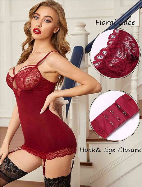 nxy set aufu women lingerie teddy bodysuit with garter beltslace babydoll full slips no stockings 1130, Red;black
nxy set aufu women lingerie teddy bodysuit with garter beltslace babydoll full slips no stockings 1130, Red;black
