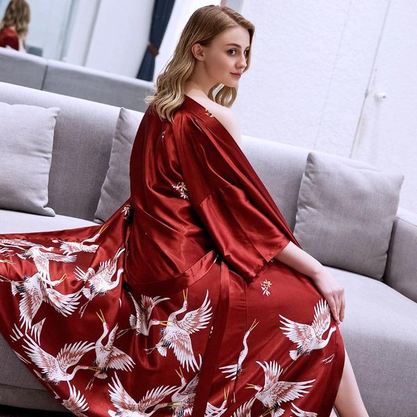 women's sleepwear silk thin section female spring and summer ice nightgown wedding bathrobe bridesmaid bridal dressing gown, Black;red
women's sleepwear silk thin section female spring and summer ice nightgown wedding bathrobe bridesmaid bridal dressing gown, Black;red