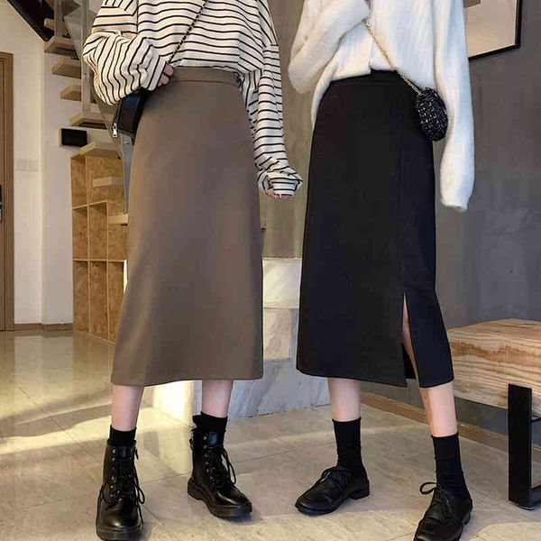 skirts fashion women long vintage high waist solid color package hip slim a-line skirt office lady for winter cria, Black
skirts fashion women long vintage high waist solid color package hip slim a-line skirt office lady for winter cria, Black