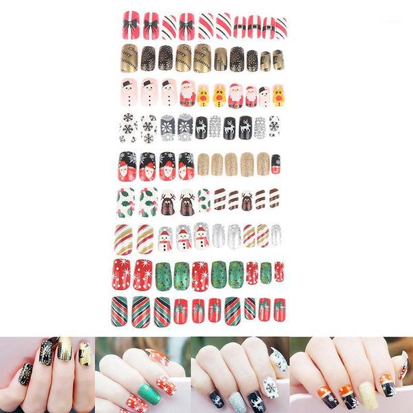 24pcs christmas false nail tips cute long fake nails with designs artificial art 9 designs1, Red;gold
24pcs christmas false nail tips cute long fake nails with designs artificial art 9 designs1, Red;gold