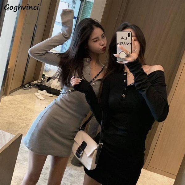 long sleeve dress women sheath v-neck buttons bodycon elegant leisure korean style ins stylish womens slender vestidos casual dresses, Black;gray
long sleeve dress women sheath v-neck buttons bodycon elegant leisure korean style ins stylish womens slender vestidos casual dresses, Black;gray
