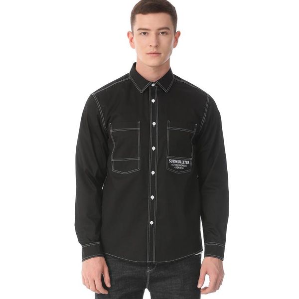 men's casual shirts letters embroider men shirt 100%cotton long sleeve brand surmulleter, White;black
men's casual shirts letters embroider men shirt 100%cotton long sleeve brand surmulleter, White;black