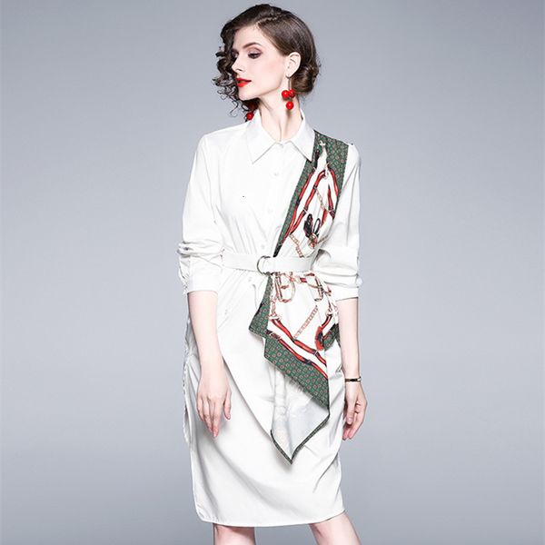 dresses chain printed patchwork white shirt women summer office leisure turn down collar one-piece ladies sashes, Black;gray
dresses chain printed patchwork white shirt women summer office leisure turn down collar one-piece ladies sashes, Black;gray