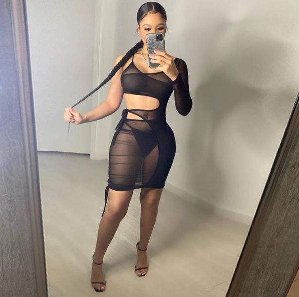 women's swimwear 2021 summer see-through beach mini dress women sleeveless v-neck halter mesh dresses beachwear cover-ups, White;black
women's swimwear 2021 summer see-through beach mini dress women sleeveless v-neck halter mesh dresses beachwear cover-ups, White;black