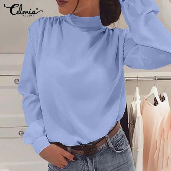 women's blouses & shirts elegant ol blouse celmia stylish women spring turtleneck long sleeve solid casual lace-up back bow party blusa, White
women's blouses & shirts elegant ol blouse celmia stylish women spring turtleneck long sleeve solid casual lace-up back bow party blusa, White