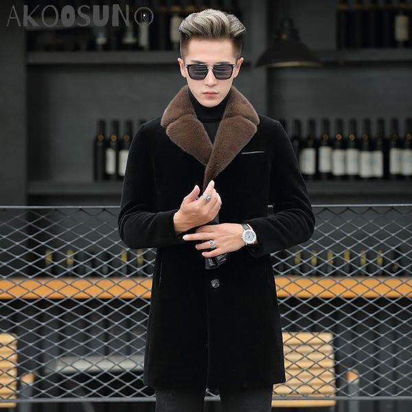 men's leather & faux akoosun real fur coat men clothes winter mink collar sheep shearling down jacket wool ml-daf98003 kj1189, Black
men's leather & faux akoosun real fur coat men clothes winter mink collar sheep shearling down jacket wool ml-daf98003 kj1189, Black