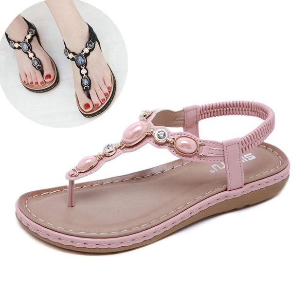 summer bohemia beach sandals for women outdoor comfortable non-slip flip flops flat ladies beading shoes 35-42, Black
summer bohemia beach sandals for women outdoor comfortable non-slip flip flops flat ladies beading shoes 35-42, Black