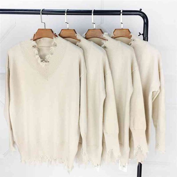 sweater women korean loose tassel autumn and winter v-neck lady casual elegant pullover 210527, White
sweater women korean loose tassel autumn and winter v-neck lady casual elegant pullover 210527, White