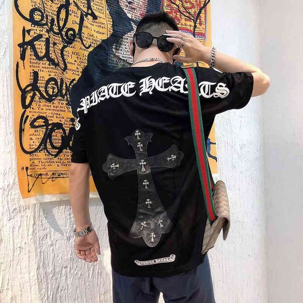 croosin horseshoe print sanskrit heavy industry cross liuding patchwork embroidery casual loose short sleeve t-, White;black
croosin horseshoe print sanskrit heavy industry cross liuding patchwork embroidery casual loose short sleeve t-, White;black