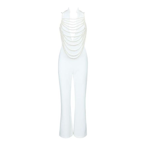women's jumpsuits & rompers deavogy 2021 white halter women bodycon beading evening party bandage, Black;white
women's jumpsuits & rompers deavogy 2021 white halter women bodycon beading evening party bandage, Black;white