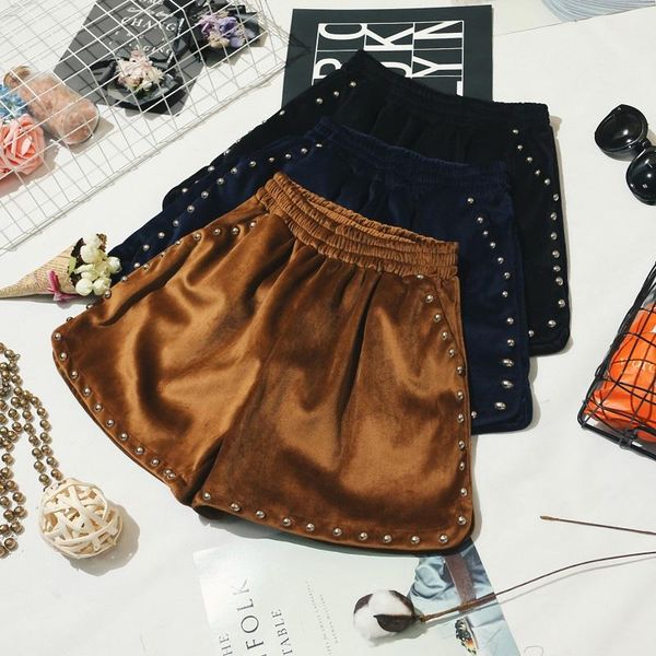women's shorts harajuku vadim high waist velvet rivet women 2021 autumn winter short plus size womens clothing, White;black
women's shorts harajuku vadim high waist velvet rivet women 2021 autumn winter short plus size womens clothing, White;black