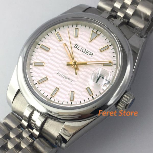 wristwatches bliger 39mm mechanical watch luminous white gold dial sapphire glass nh35 solid steel automatic mans, Slivery;brown
wristwatches bliger 39mm mechanical watch luminous white gold dial sapphire glass nh35 solid steel automatic mans, Slivery;brown