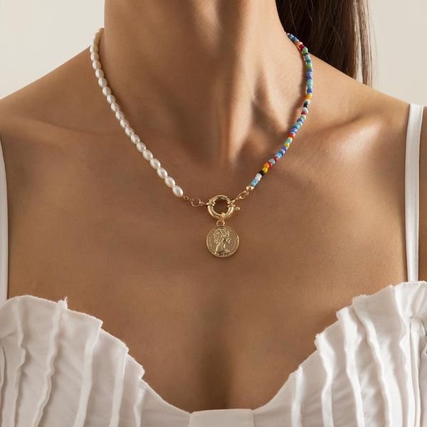pendant necklaces retro imitation pearl mix and match multicolor bead rounded paillette necklace for women bohemian neck chain jewelry, Silver
pendant necklaces retro imitation pearl mix and match multicolor bead rounded paillette necklace for women bohemian neck chain jewelry, Silver