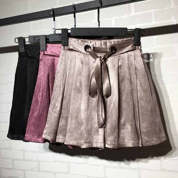 women's shorts summer autumn rayon pleated sashes women vintage sequined solid slim wide leg elastic waist loose mw434, White;black
women's shorts summer autumn rayon pleated sashes women vintage sequined solid slim wide leg elastic waist loose mw434, White;black