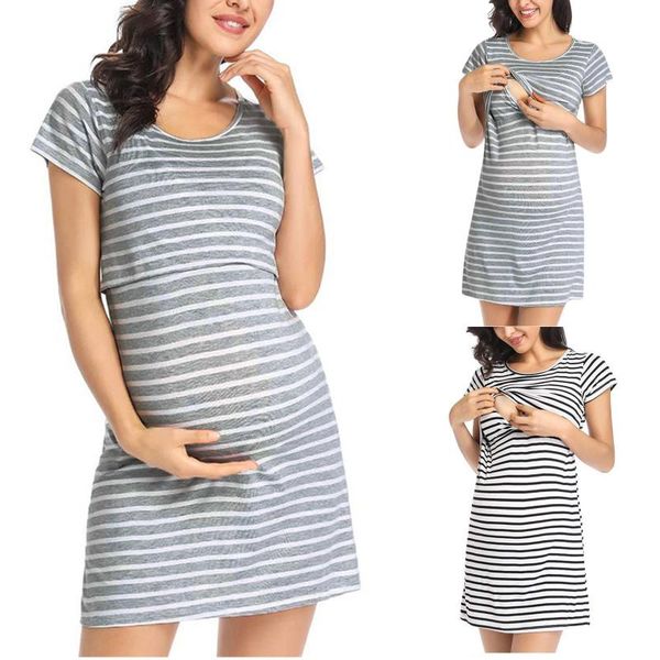 maternity dresses 2021 summer pregnant multifunctional breastfeeding short-sleeved dress for women pregnancy clothing nightgown, White
maternity dresses 2021 summer pregnant multifunctional breastfeeding short-sleeved dress for women pregnancy clothing nightgown, White