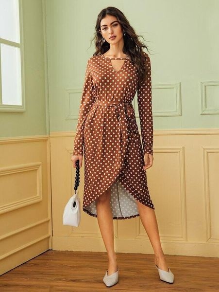 women fashion v neck long sleeve midi dress polka dot bamndage prom evening party autumn casual sundress dresses, Black;gray
women fashion v neck long sleeve midi dress polka dot bamndage prom evening party autumn casual sundress dresses, Black;gray